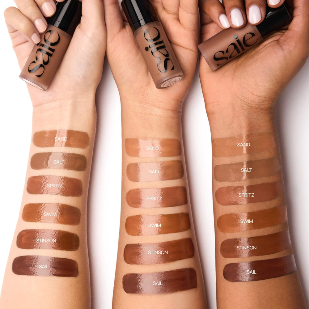 Saie Dew Bronze licorice root extract provides illuminating glow and balanced tone.