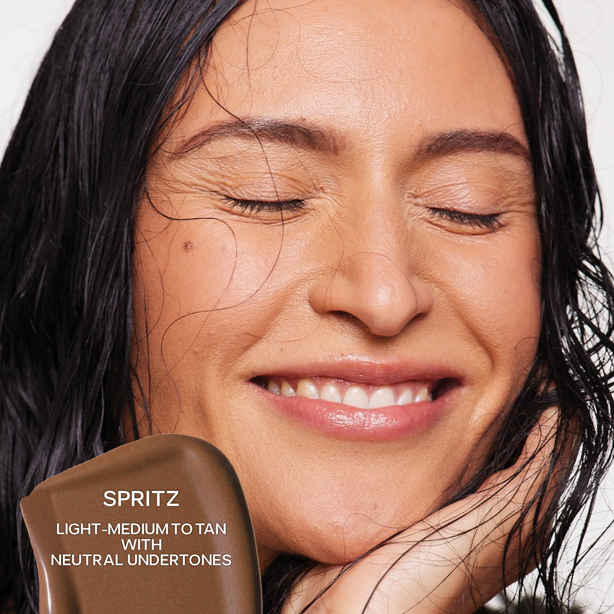 Saie Dew Bronze sun-kissed glow for effortless warmth and dewy finish.