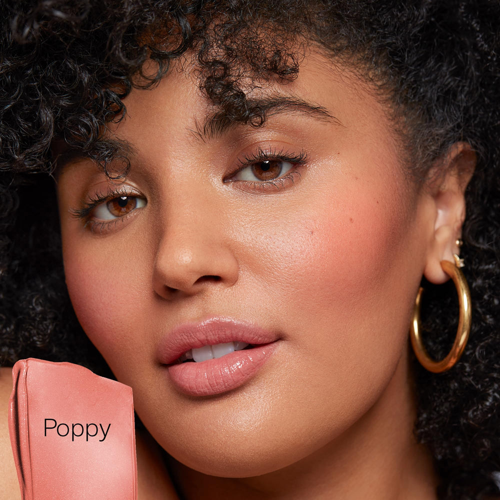 Saie Dew blush lets you build color with fingertips.