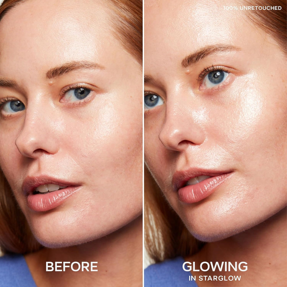 Saie duo staged on bathroom counter suggesting everyday routine glow