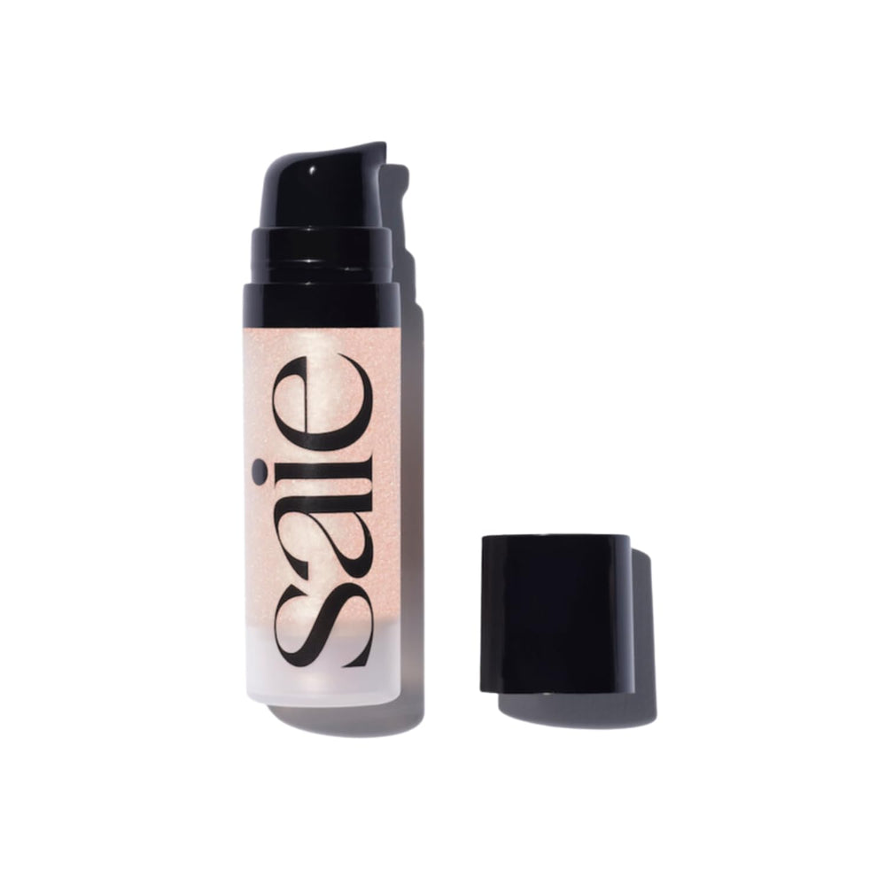 Saie Glowy Super Gel Roseglow bottle offers lightweight hydration and glow.