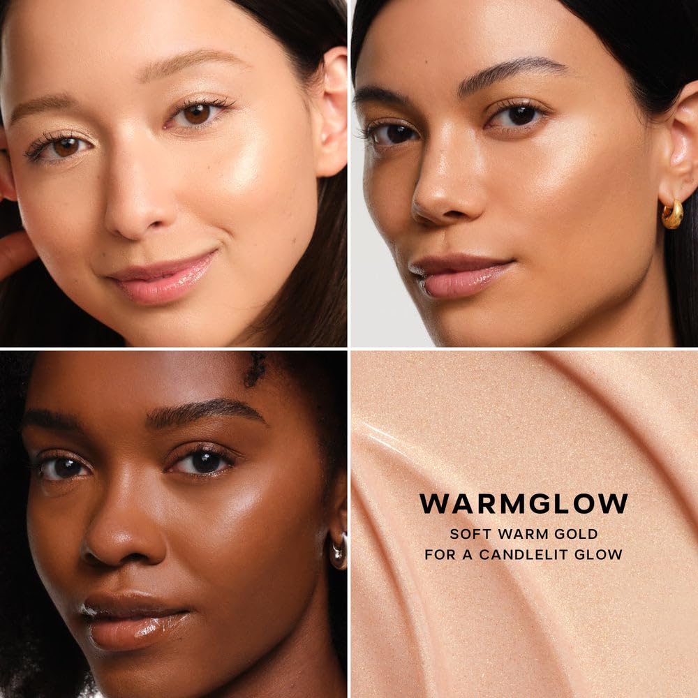 Saie Glowy Super Gel Warmglow texture close-up highlighting luminous finish benefit