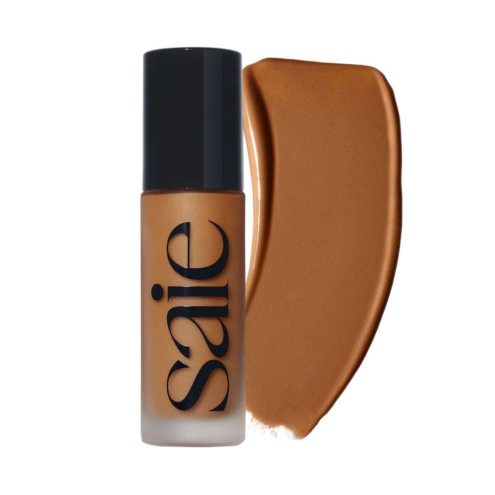 Saie bottle front packaging showing clean label and dewy promise