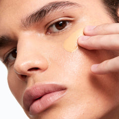 Saie creamy dewy texture swipe highlighting luminous finish