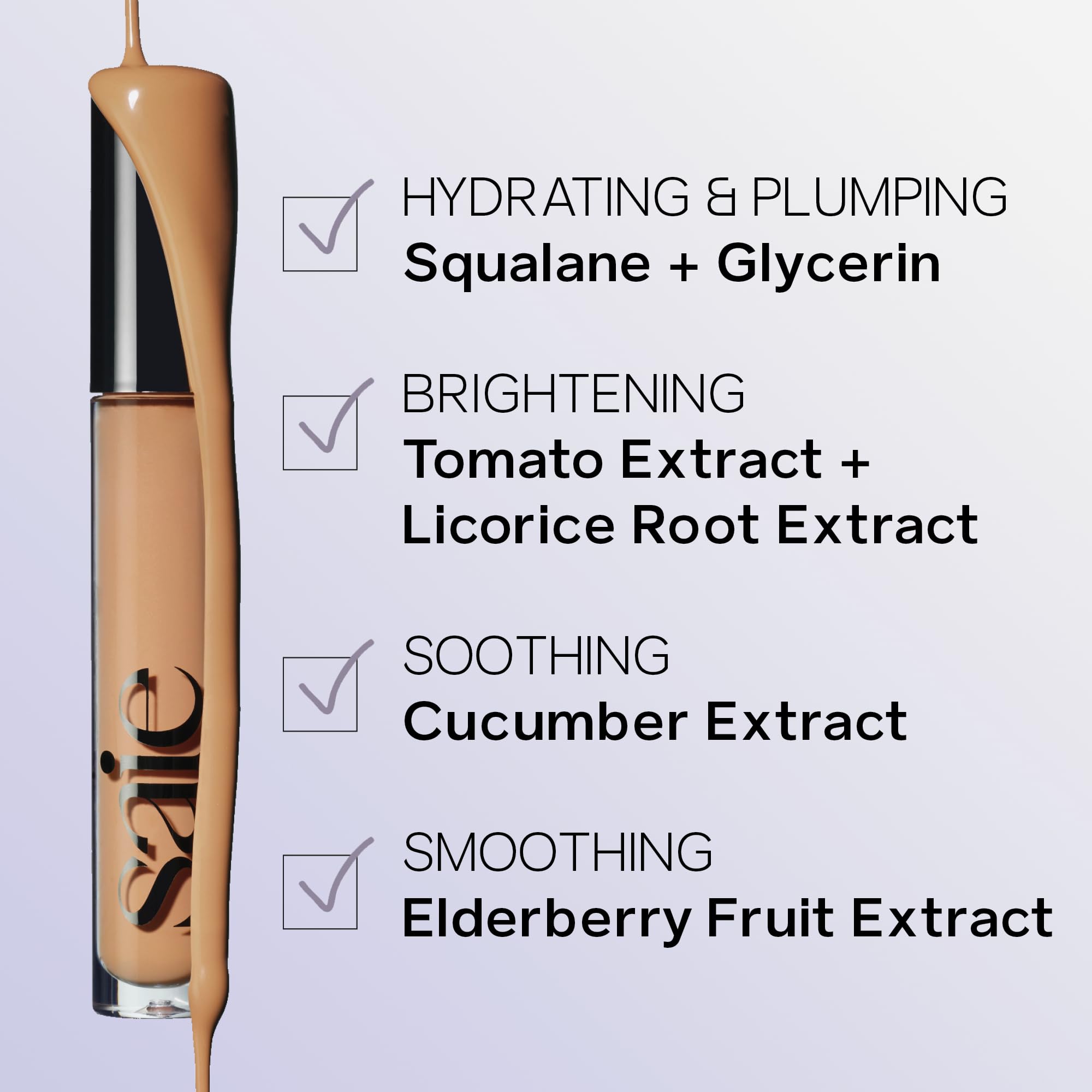 Saie cone applicator close-up highlighting precise application benefit