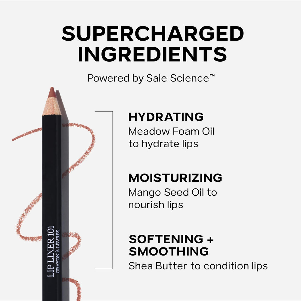 Saie Lip Liner 101 sharpened tip ready for precise definition.
