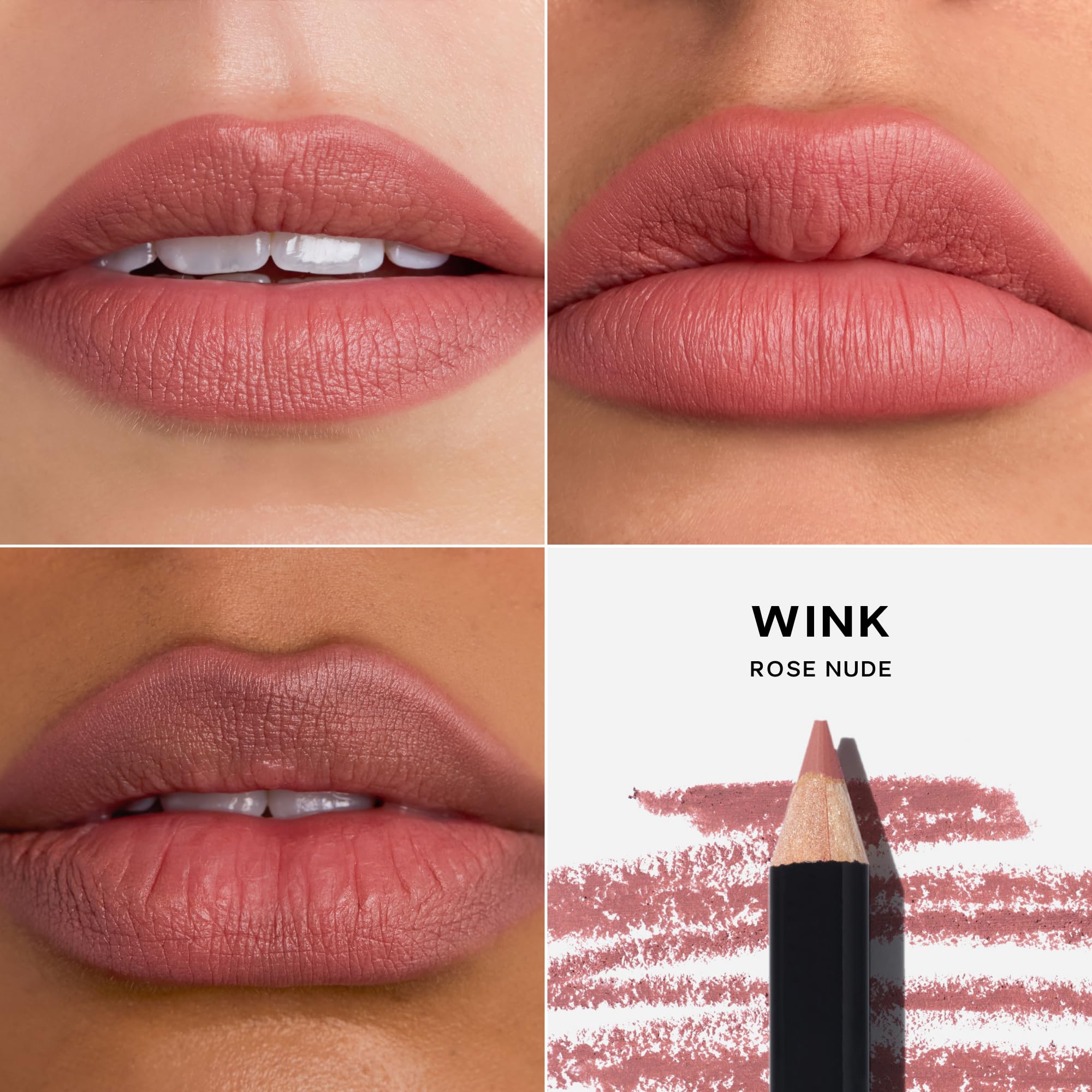Saie Lip Liner 101 wooden pencil packaging highlights minimal, eco-friendly design.