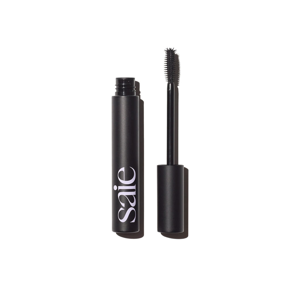 Saie Mascara 101 base wand showing lash prep for natural lift