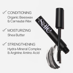 Saie Mascara 101 first coat on lashes for length and definition