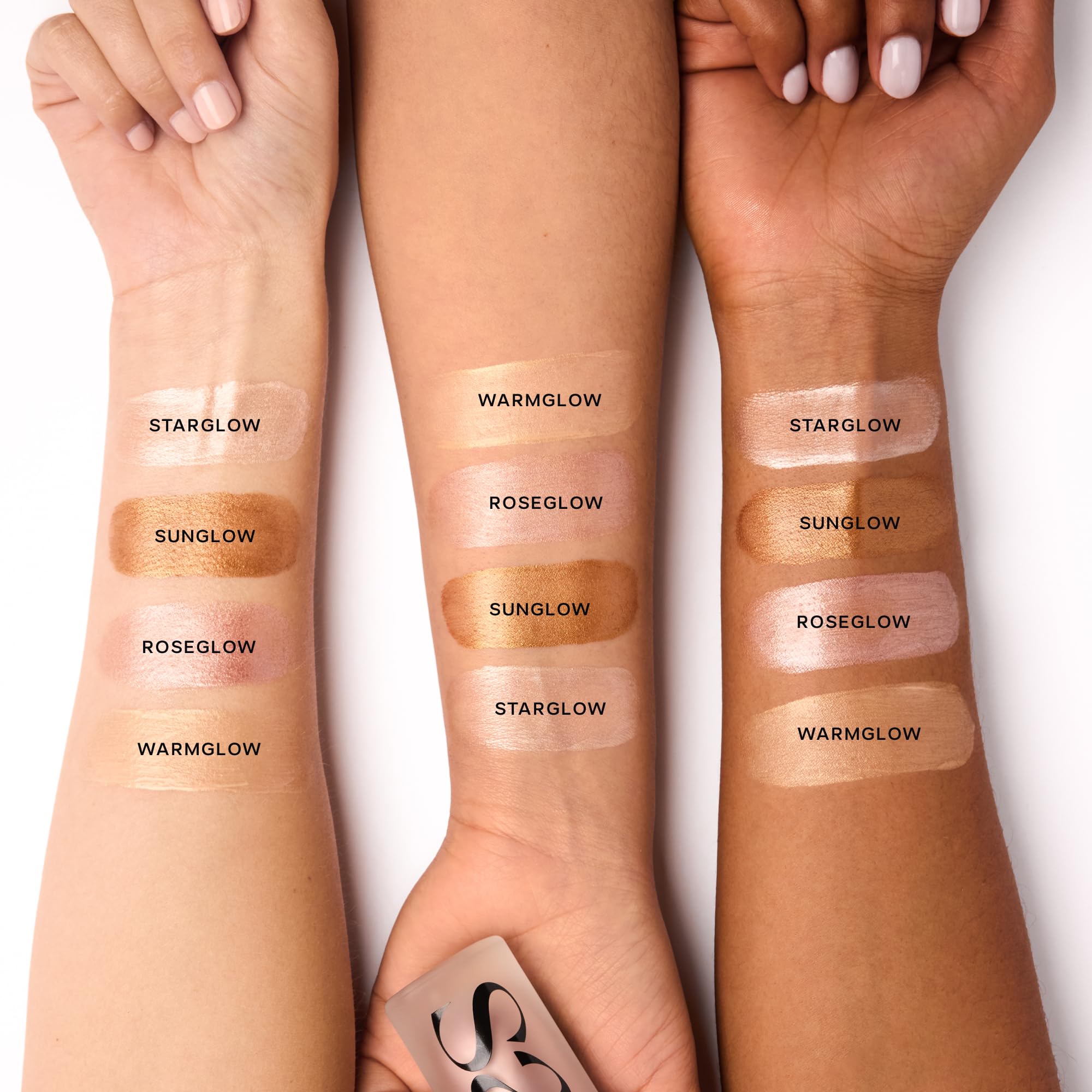 Saie Mini Glowy Super Gel vitamin c squalane closeup highlights brightening feel.