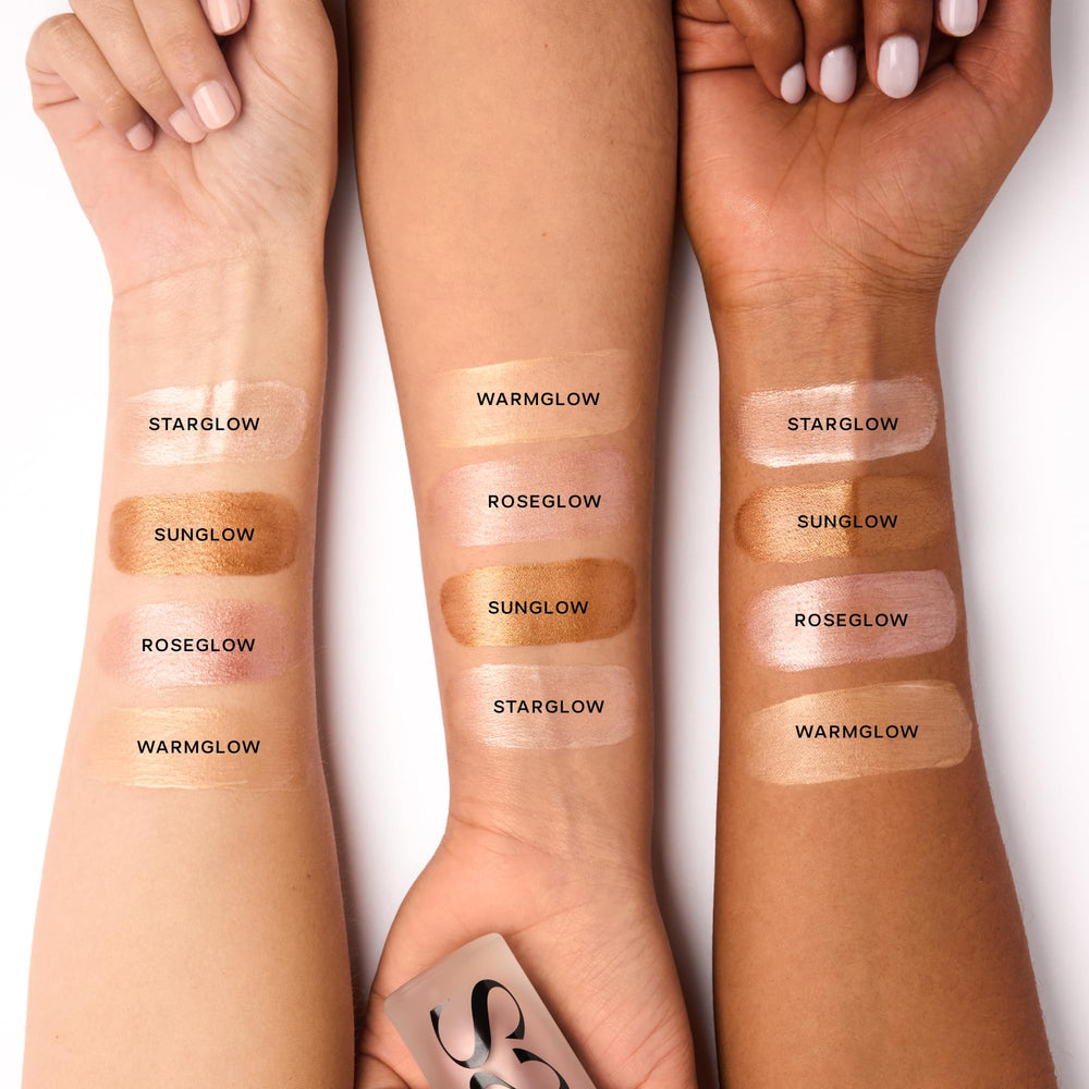 Saie Mini Glowy Super Gel vitamin c squalane closeup highlights brightening feel.