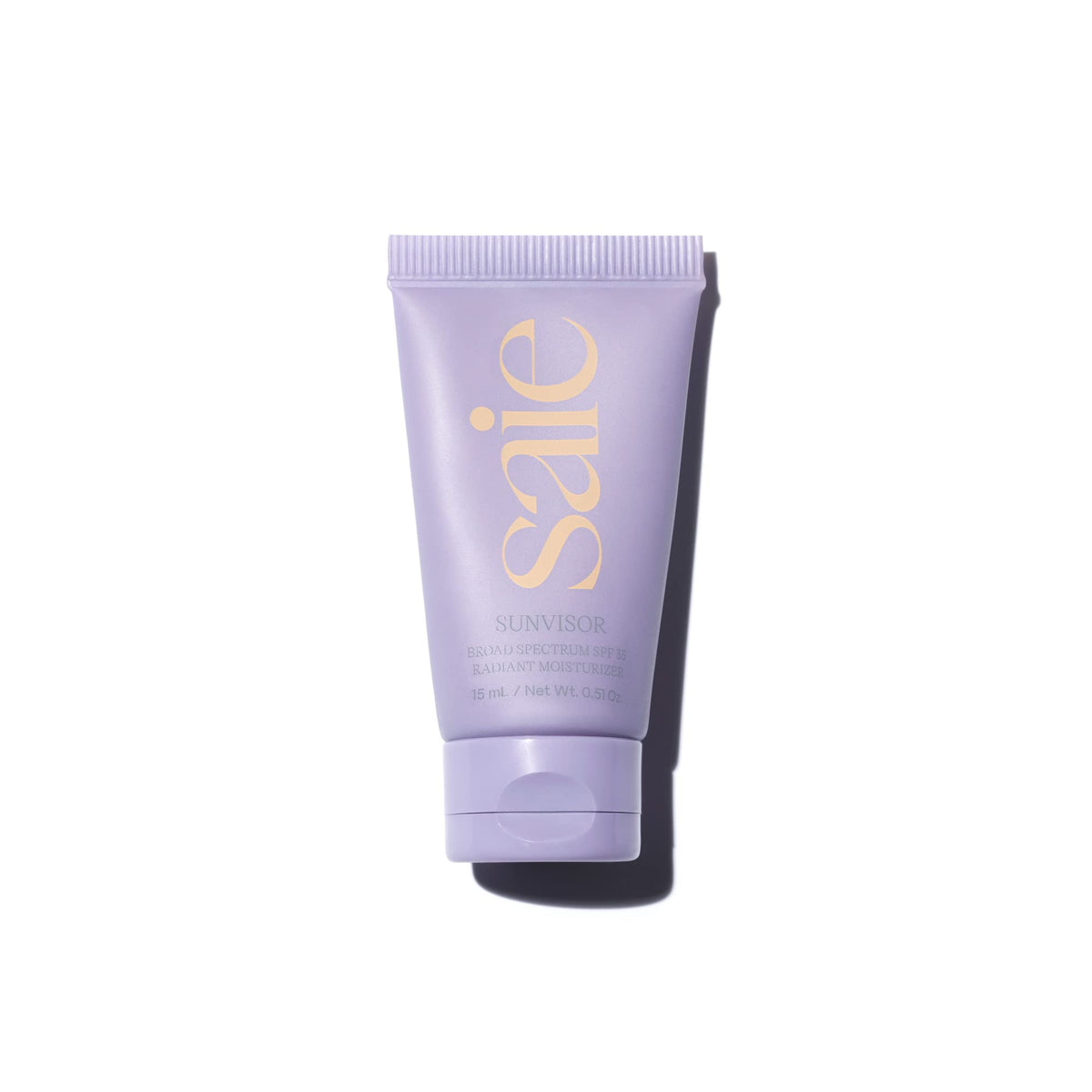 Saie Mini Sunvisor front packaging showing label and compact size for travel-friendly protection