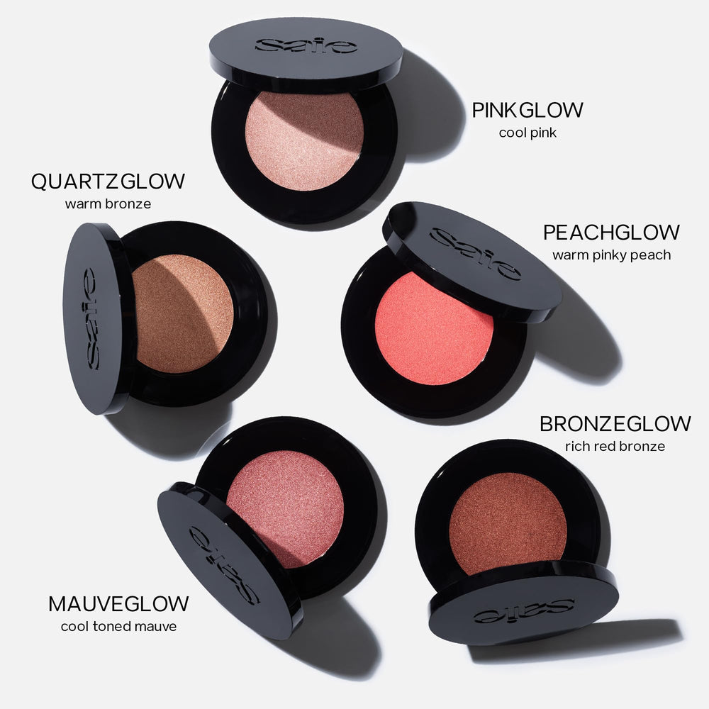 Saie Pinkglow used with The Double Brush small end for precise highlighting