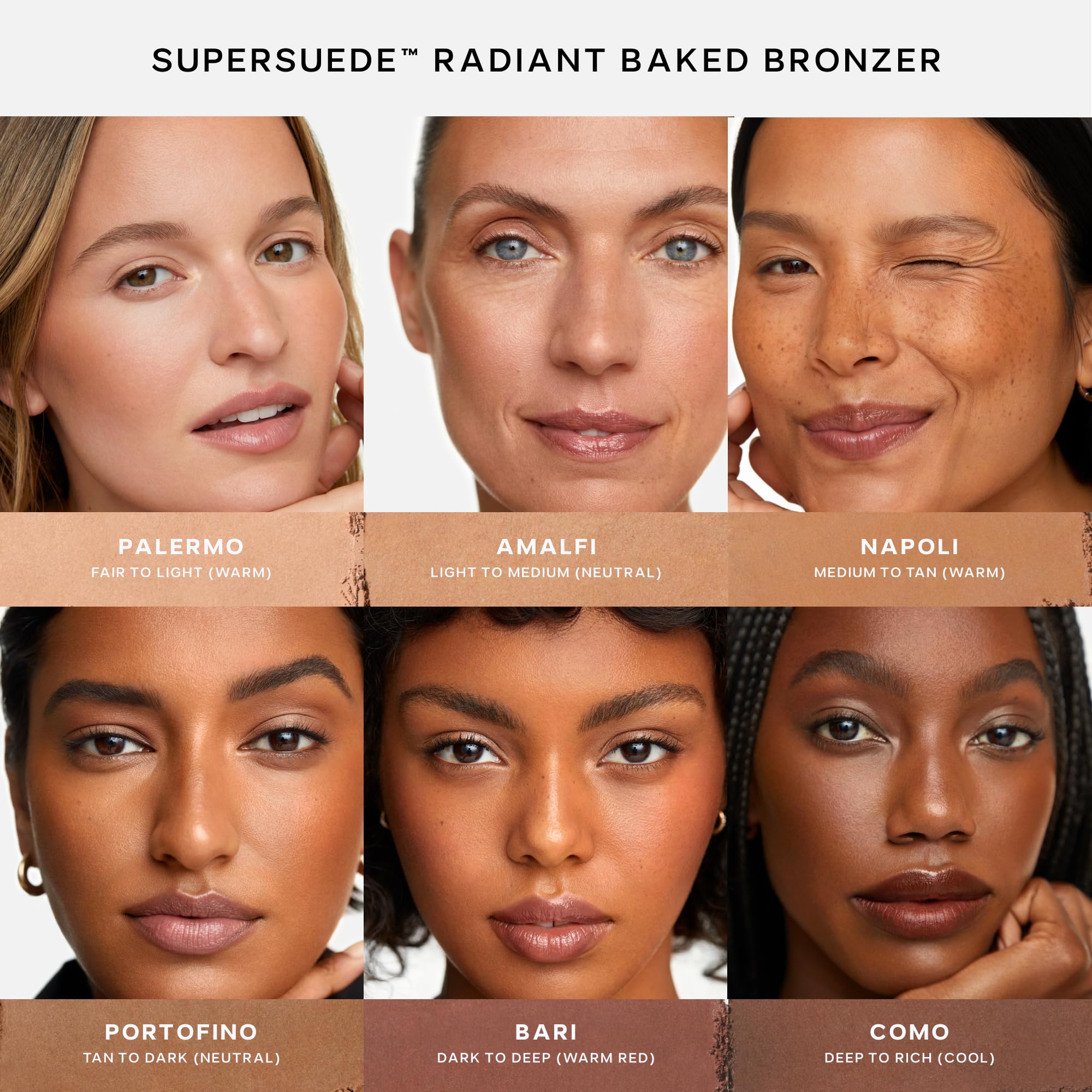 Saie Portofino on model portrait delivering natural sunkissed warmth