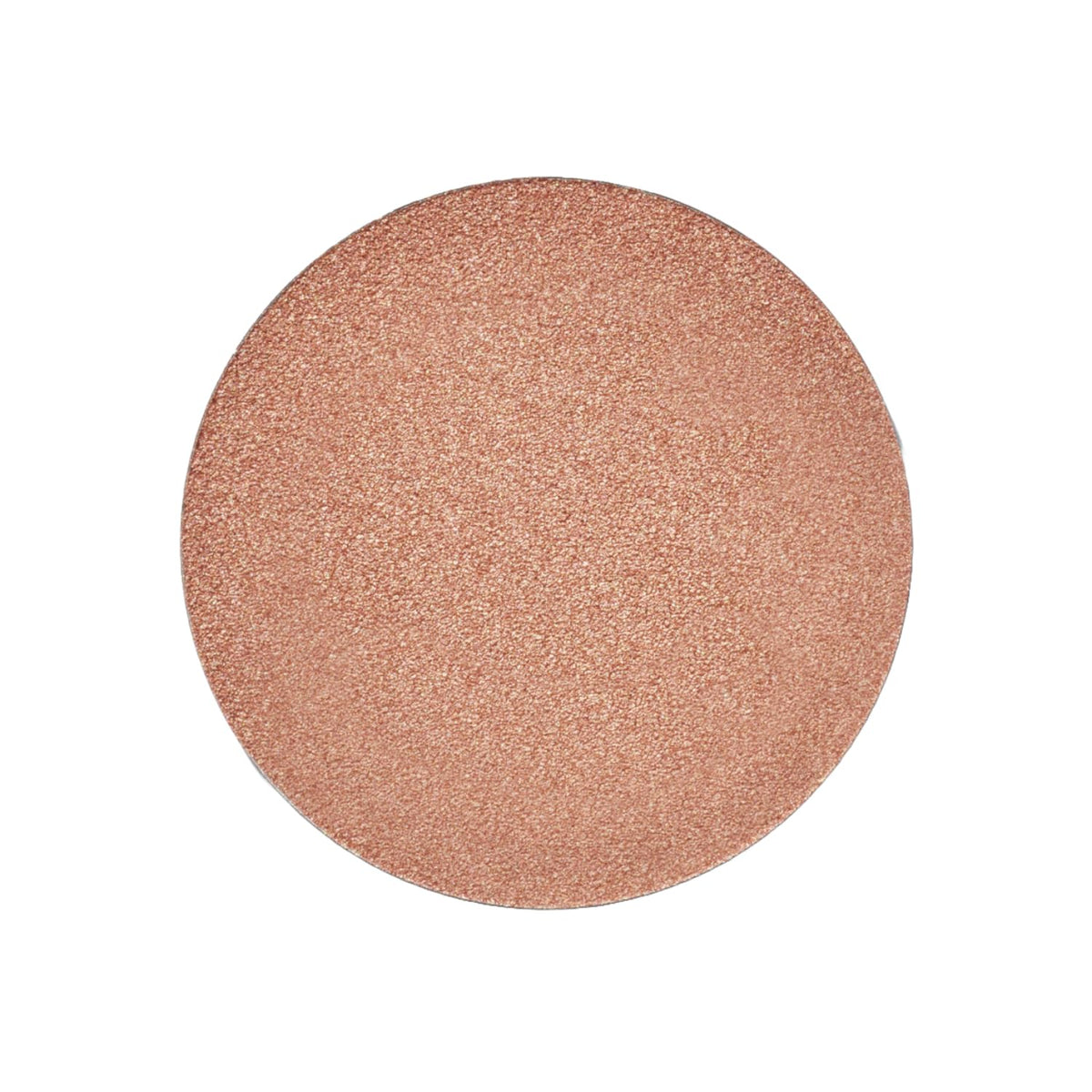 Saie Quartzglow pan front view shows warm bronze sheen and easy refill benefit