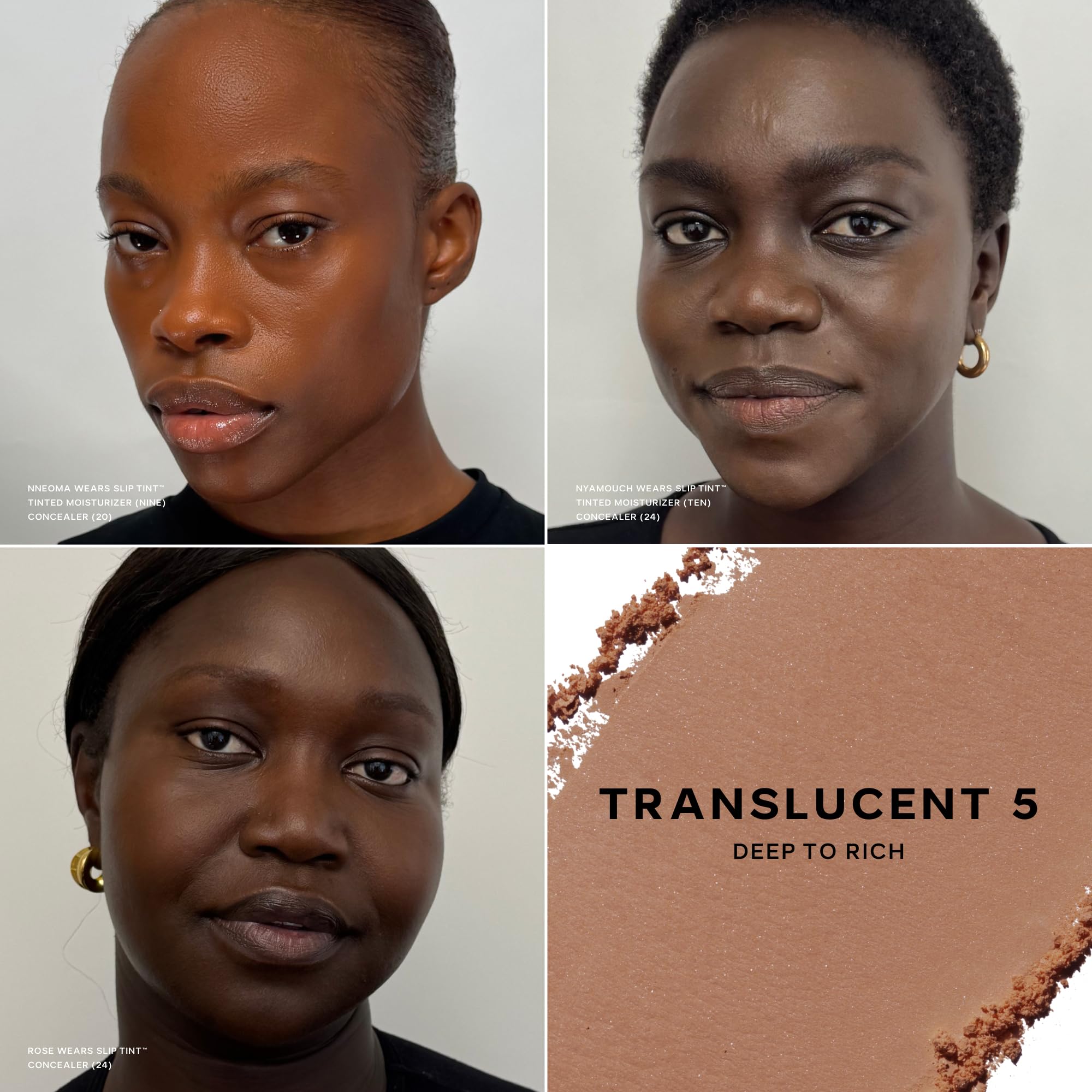 Saie Slip Tint close-up of baked powder texture for smooth, undetectable finish