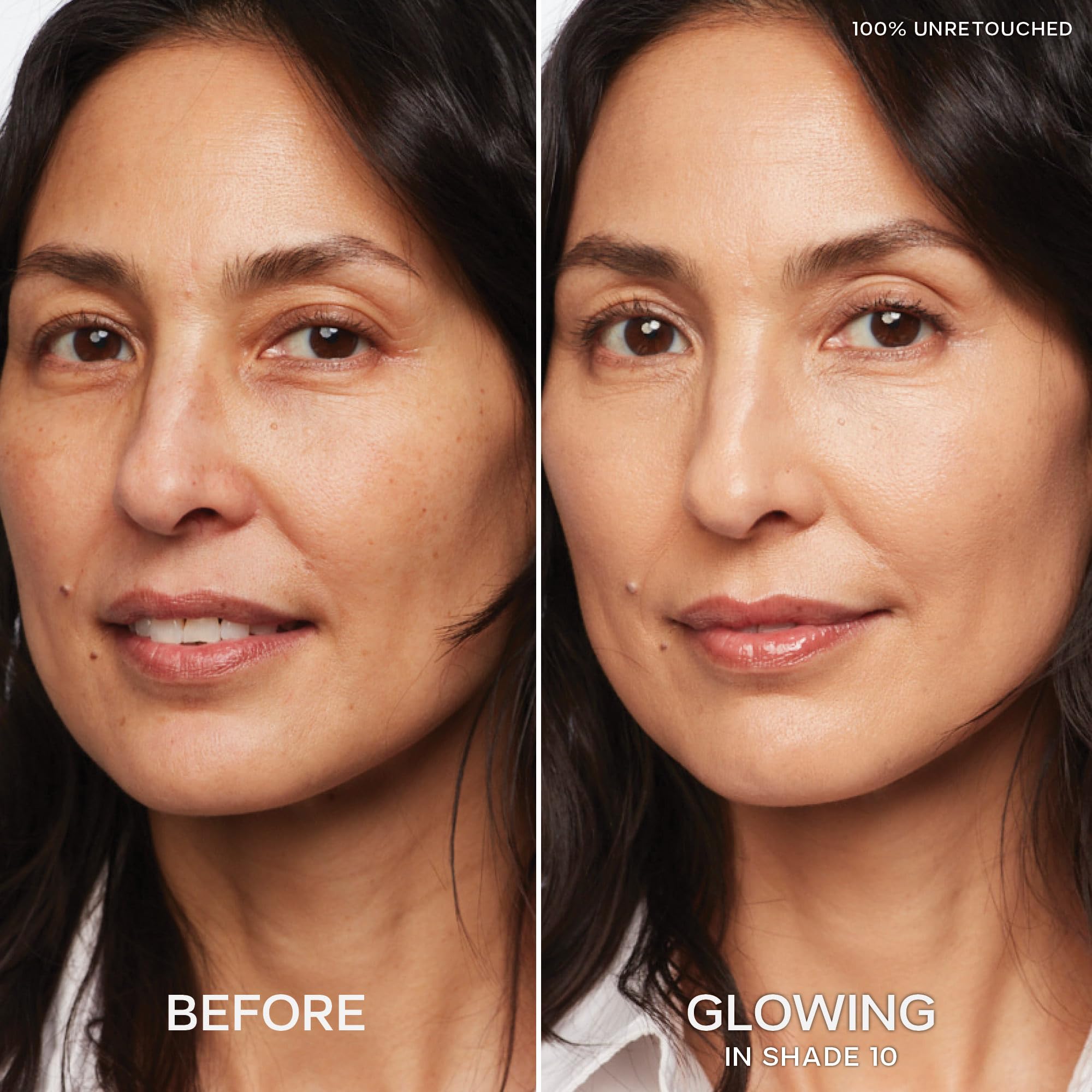 Saie Slip Tint creamy texture closeup highlights a natural radiant finish on skin.