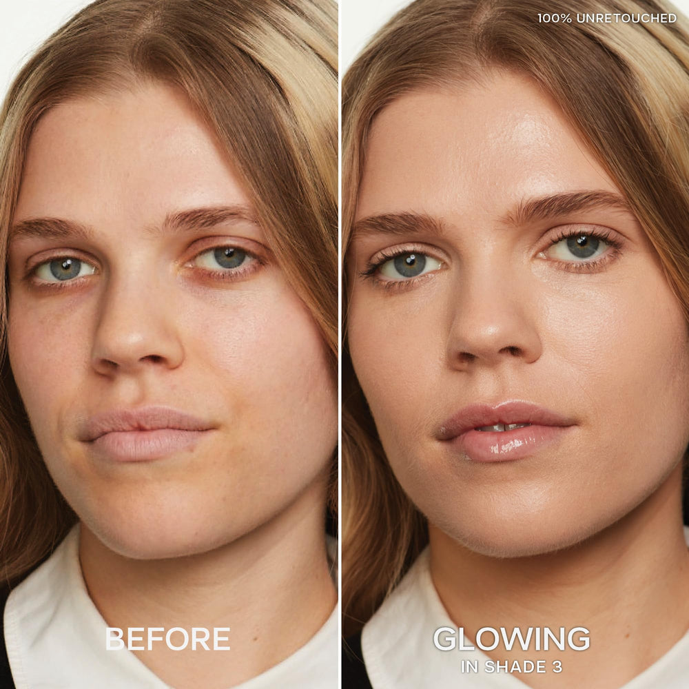 Saie cream texture close-up showing creamy blendability and hydration