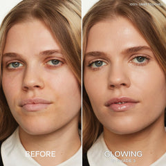 Saie cream texture close-up showing creamy blendability and hydration