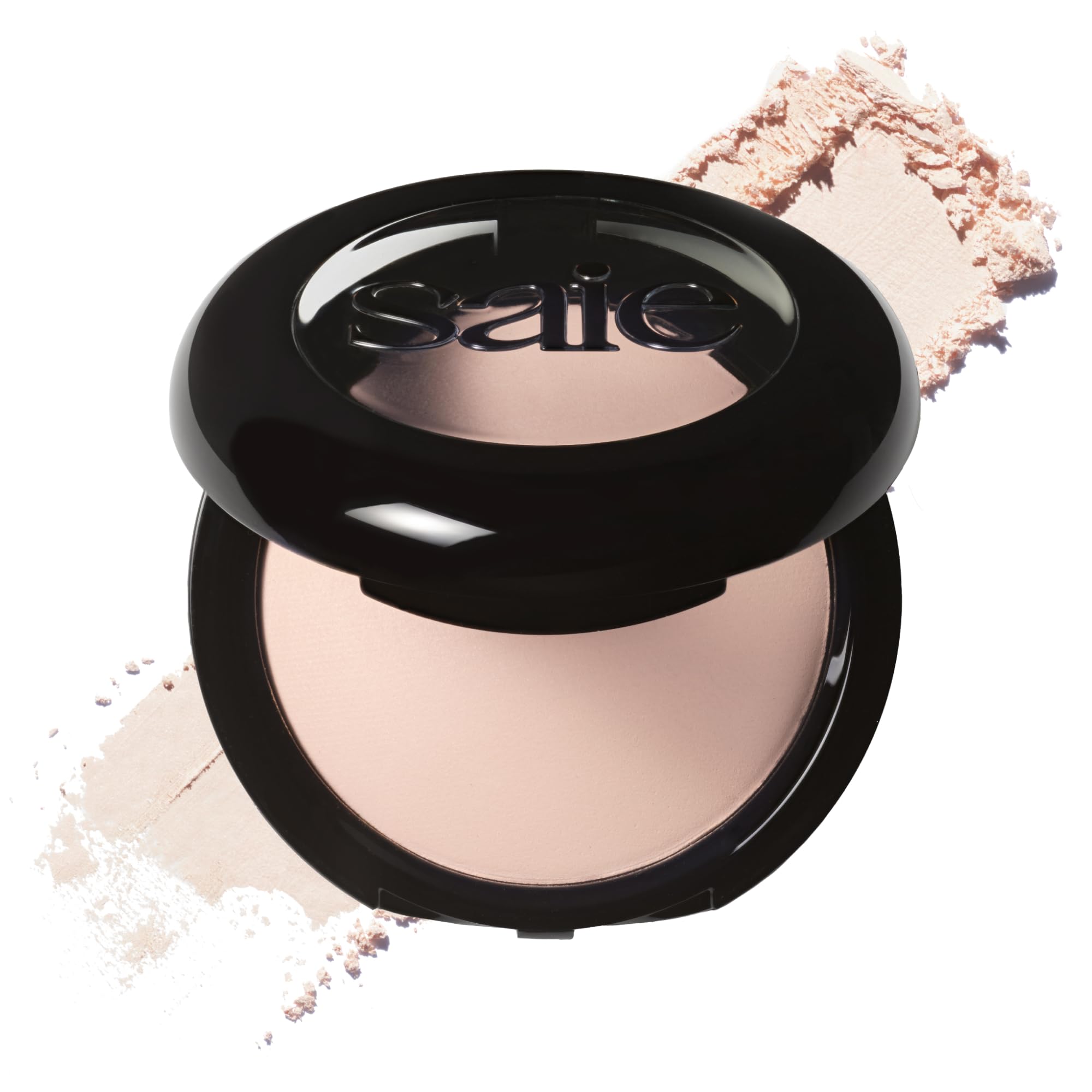 Saie compact front view showing sleek packaging and travel-ready benefit