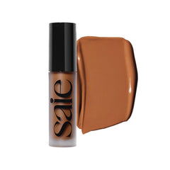 Saie front packaging showing shade 16 and natural finish benefit