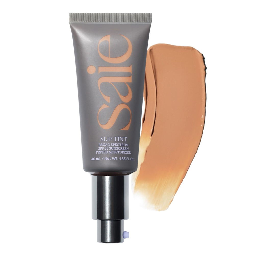 Saie Slip Tint front packaging showing tube and label, conveys easy daily SPF