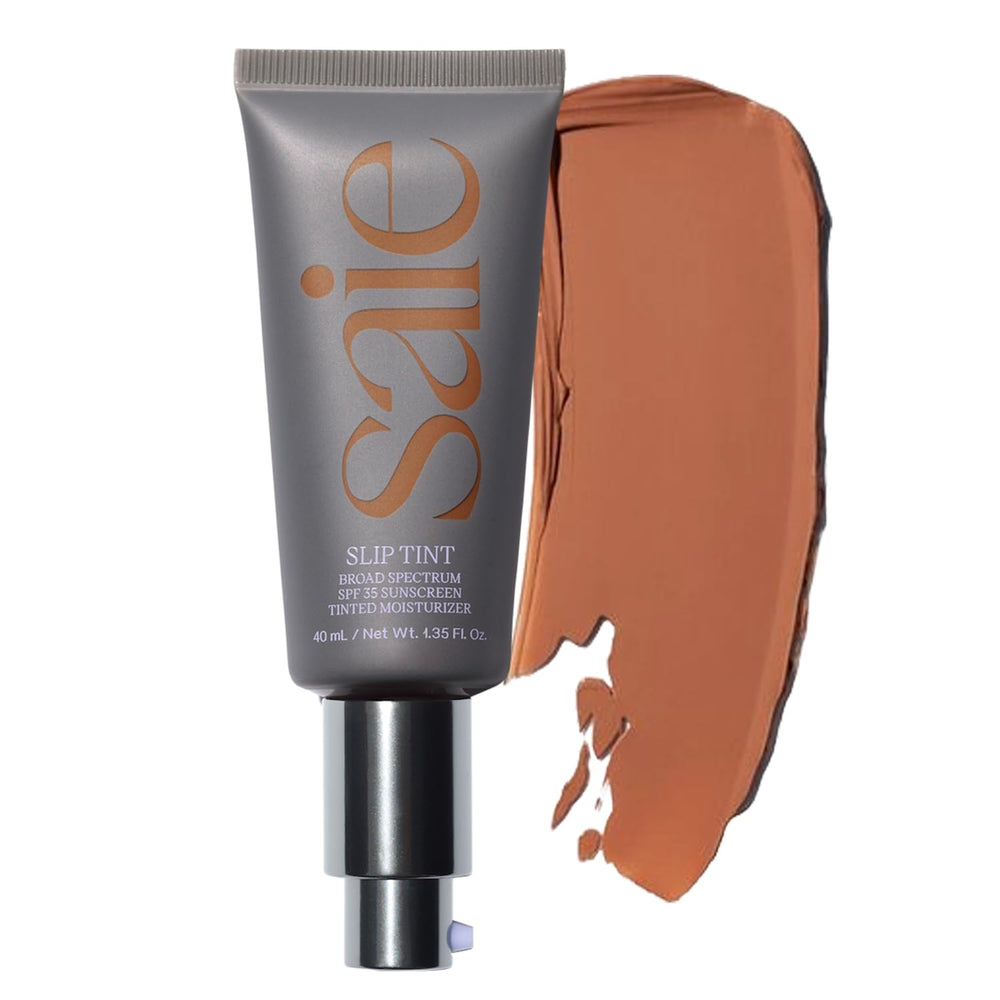 Saie Slip Tint front packaging showing shade and SPF benefit