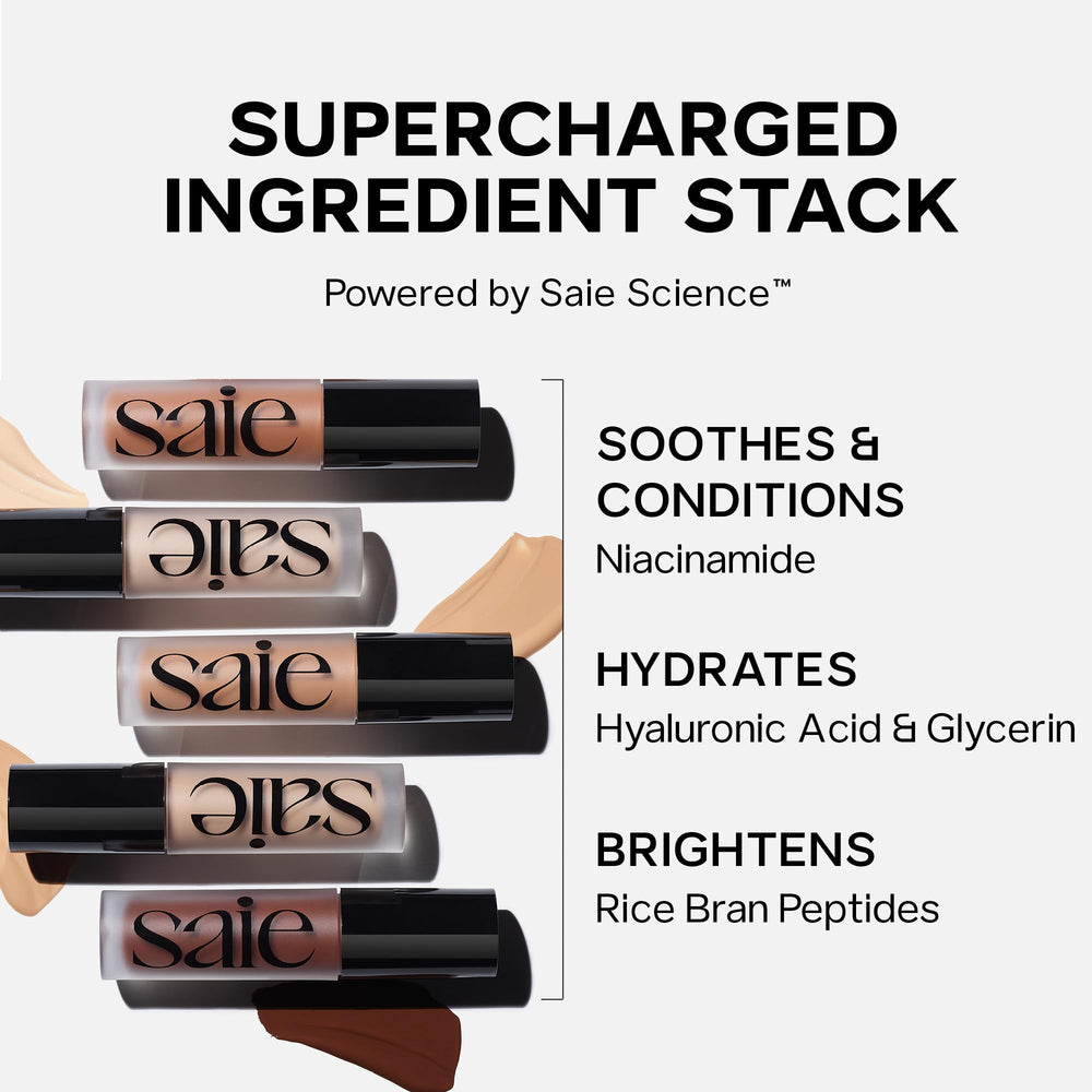 Saie Slip Tint shade-8 swatches illustrate versatile color match.