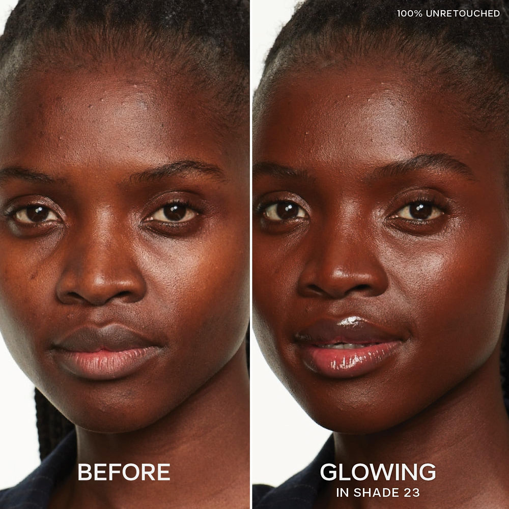 Saie cream texture close-up demonstrating smooth, hydrating finish and blendability