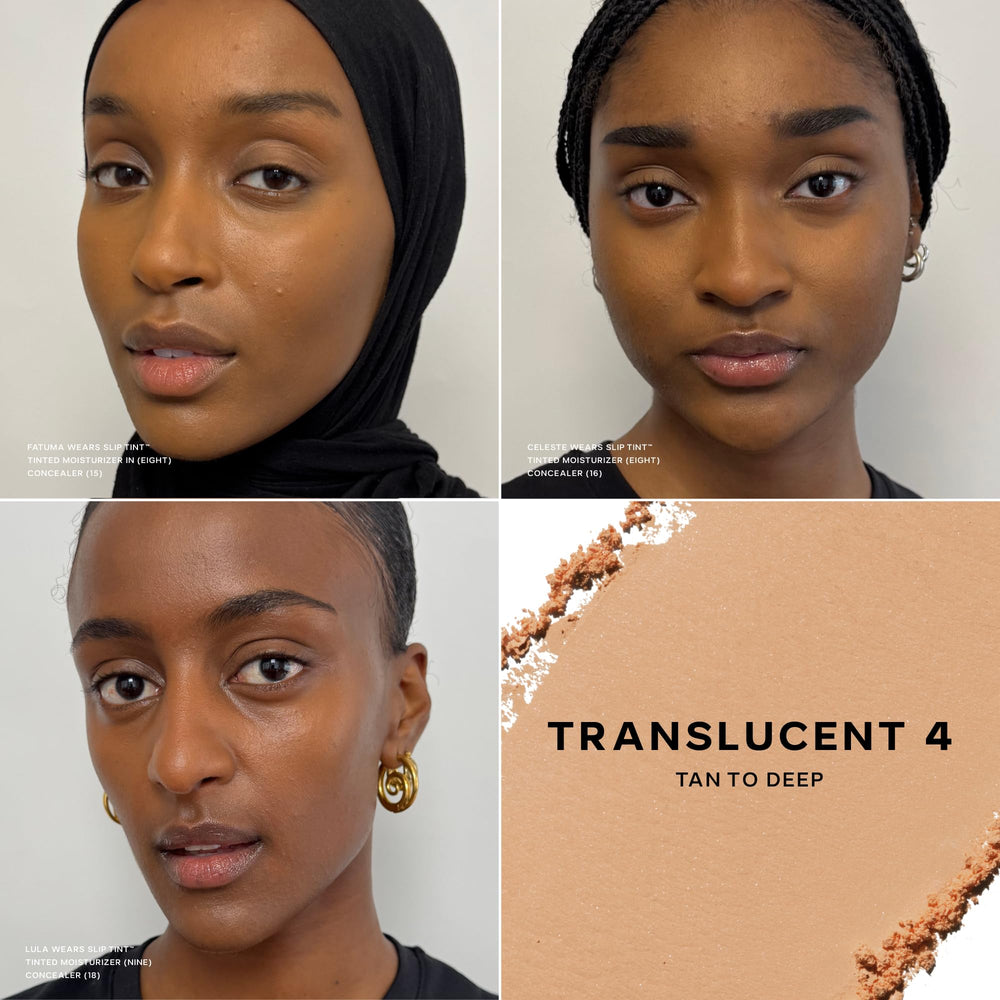 Saie open pan revealing baked powder texture for smooth, even application
