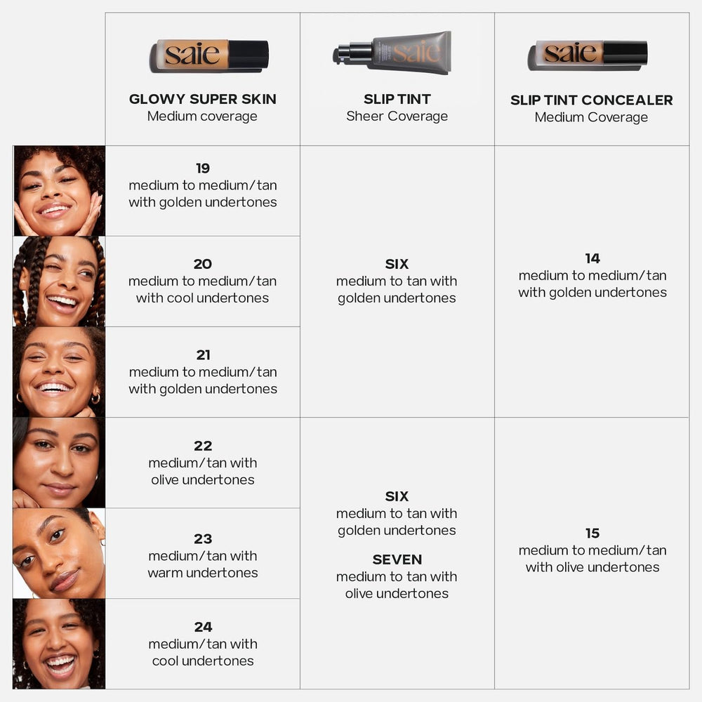 Saie concealer applied under eye demonstrating brightening and undetectable wear