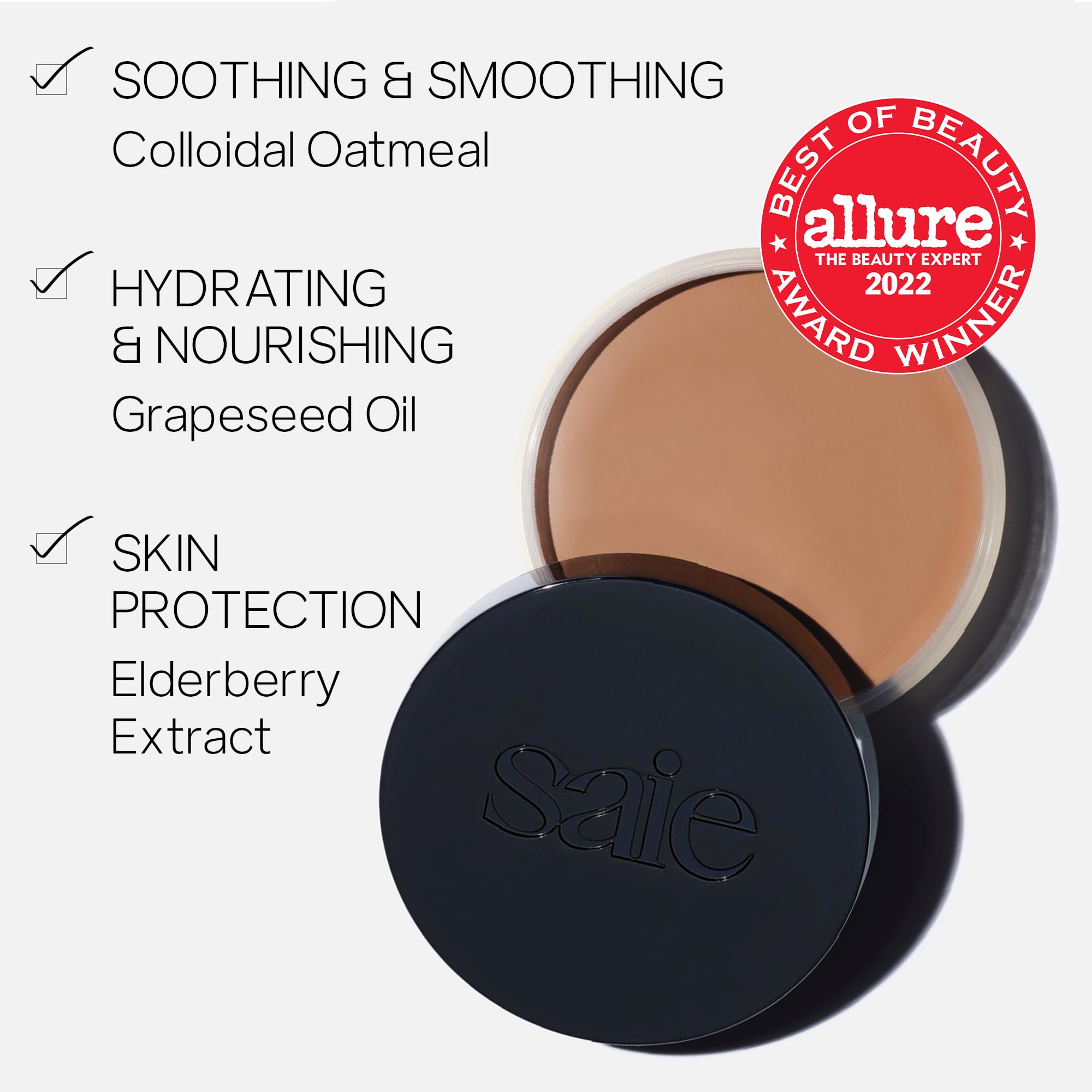 Saie Sun Melt brush-dip demonstrates buildable color for soft sculpt