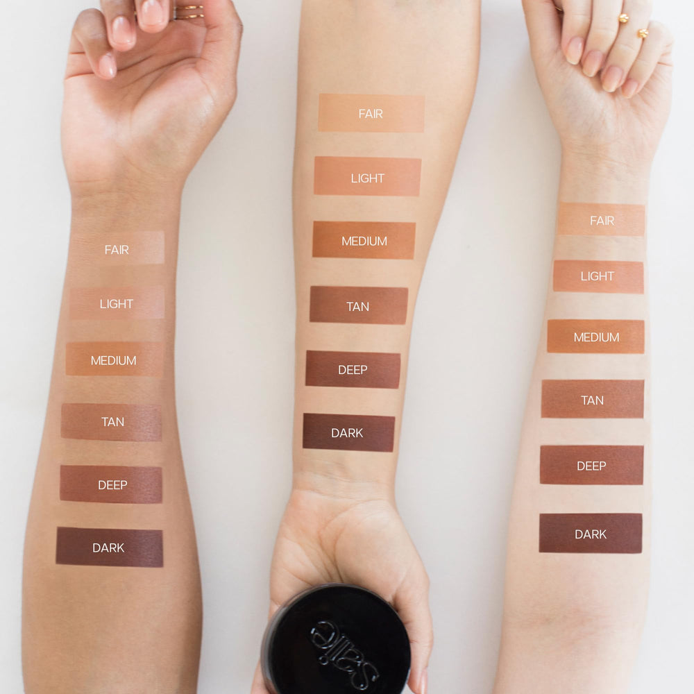 Saie Sun Melt velvet finish on cheeks delivering natural radiance