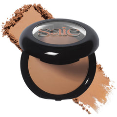 Saie SuperSuede Amalfi pan view showing warm bronzer for natural glow