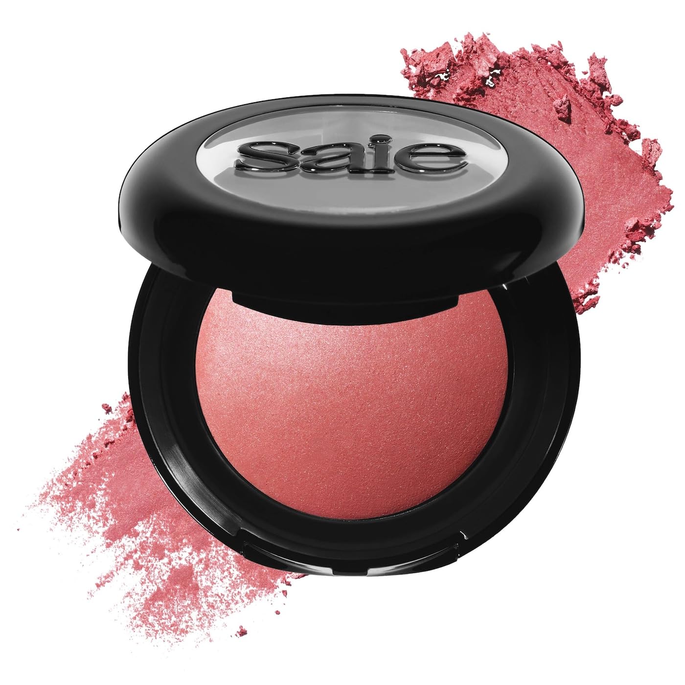 Saie SuperSuede Mia compact shows talc-free luxury for a natural diffused flush.
