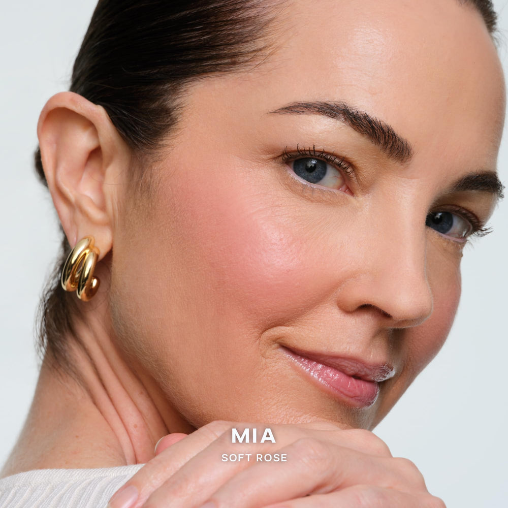 Saie SuperSuede Mia swatches reveal buildable, luminous color.