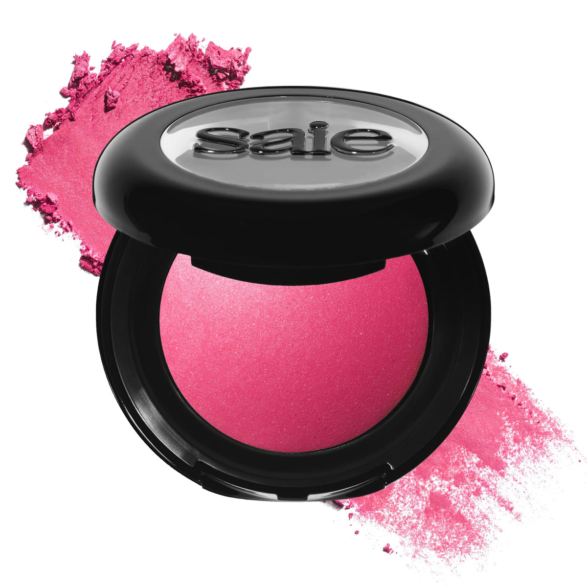 Saie SuperSuede front compact showing sleek packaging and product benefit