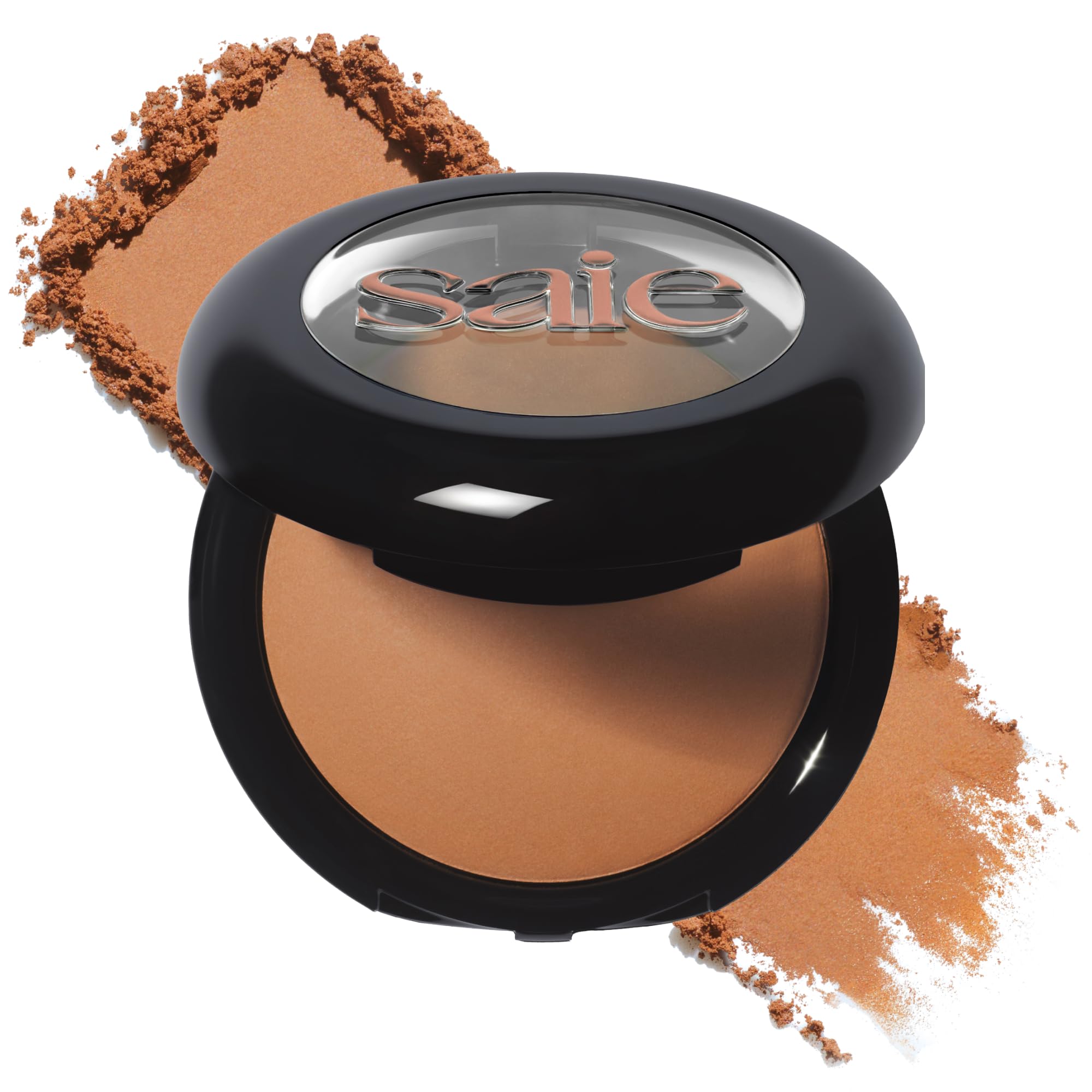 Saie bronzer Napoli front pan showing warm baked tone and easy pick-up
