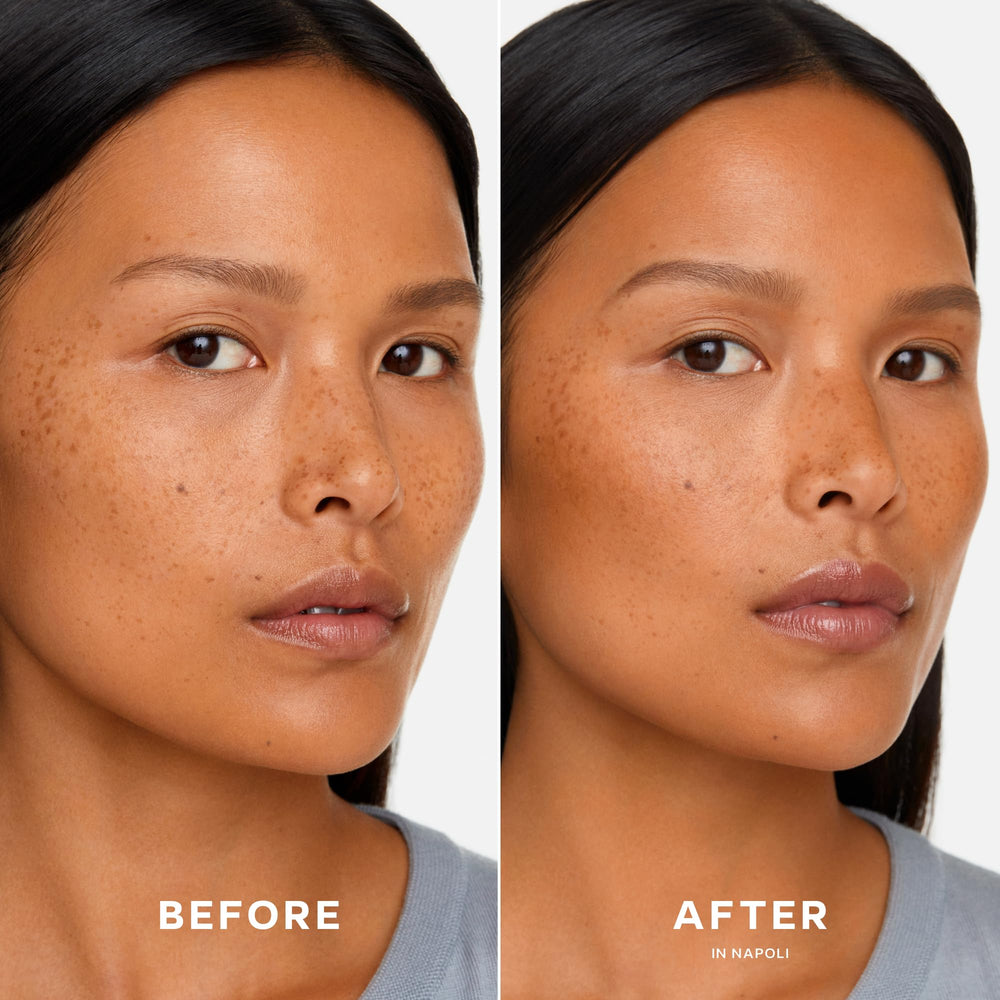 Saie bronzer close-up texture highlighting creamy baked finish and blendability