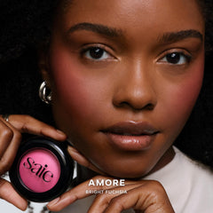 Saie SuperSuede close-up texture highlighting velvet finish and blendability