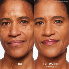 Saie creamy concealer texture swatched to show smooth blendability