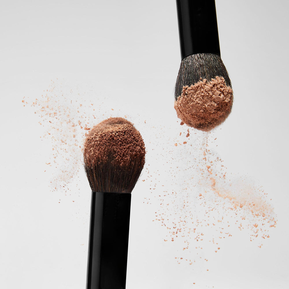 Saie The Fluffy Brush multi-use for highlighting or blush with airy blend.