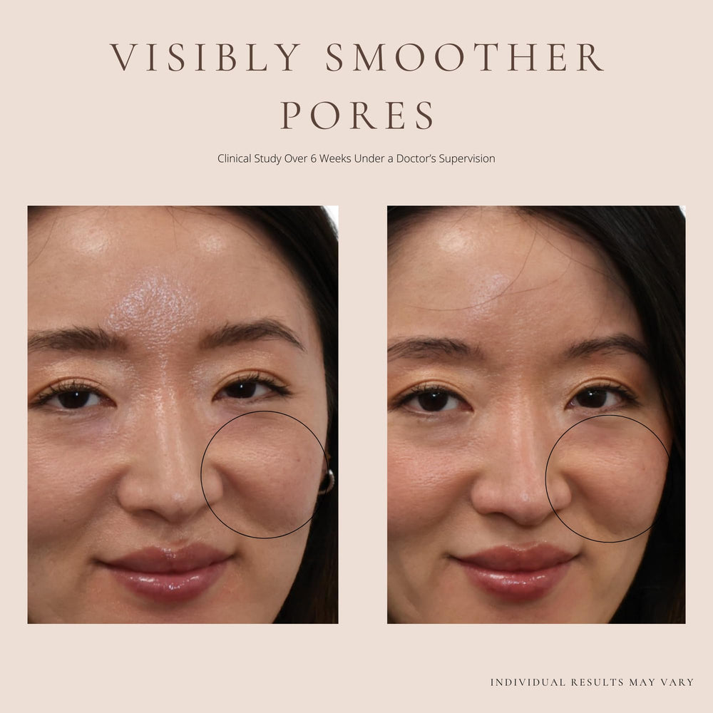 SAINT JANE Luxury Sun Ritual SPF 30 texture swatch shows sheer, pore-blurring coverage.