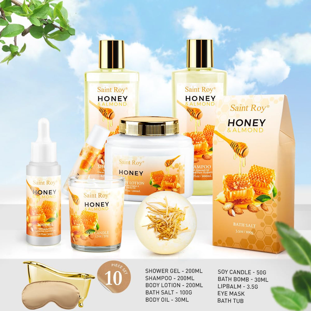 Saint Roy almond milk honey scent bath kit aromatherapy moment