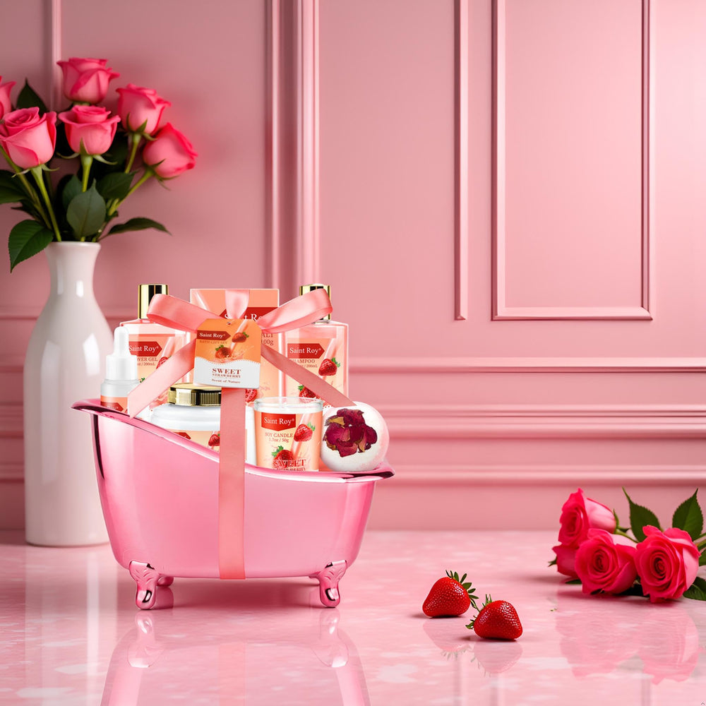 Saint Roy bath-salt enhances soak with soothing minerals and a gentle aroma.