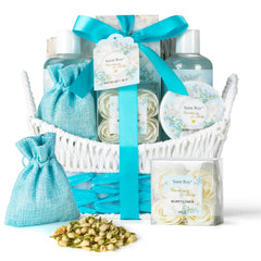 Saint Roy Gardenia Tulip Spa Kit Basket gift-ready presentation.