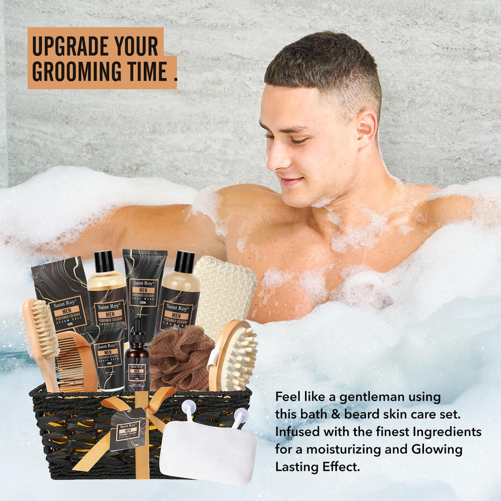 Saint Roy gift set display showing a 14pc spa kit