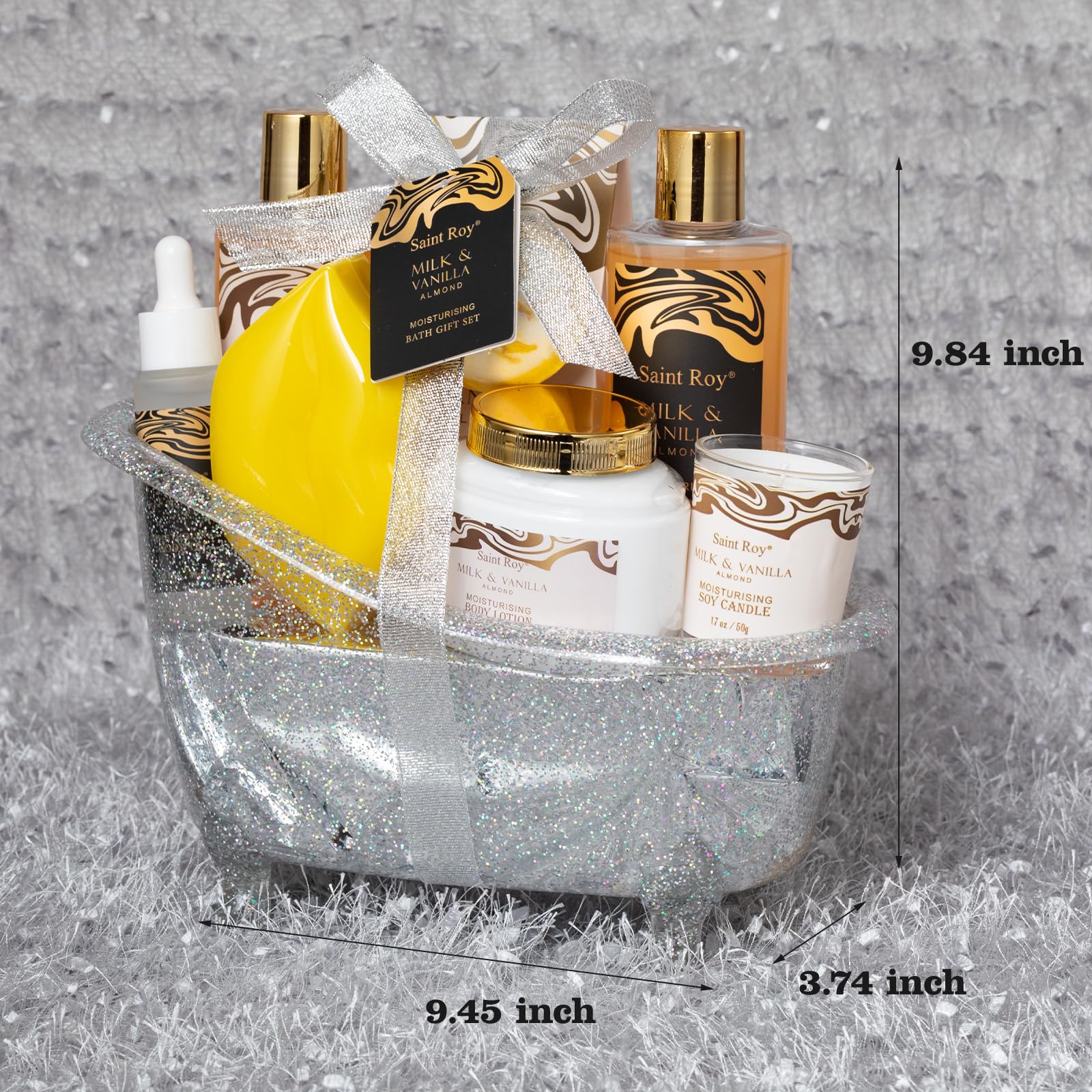 Saint Roy Spa Gift Basket bath salt image hints a soothing soak