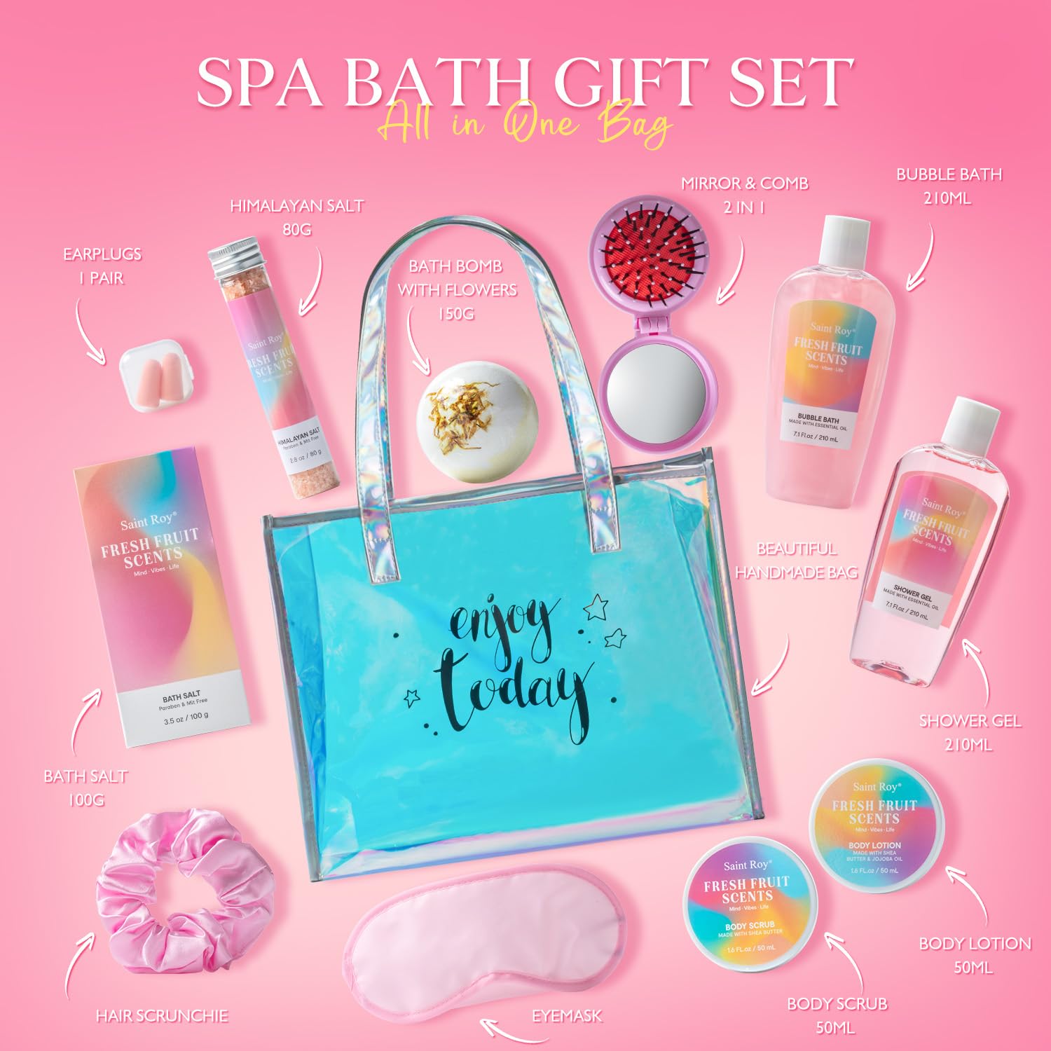Saint Roy spa kit bubble bath for relaxing foamy moments