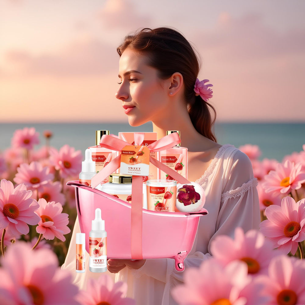 Saint Roy strawberry-body-lotion delivers moisturized skin with sweet inviting fragrance.